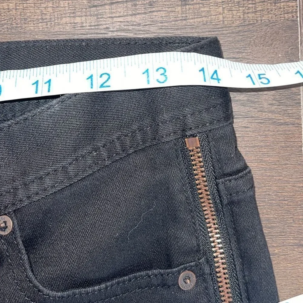 Free People Womens Levon Side Zipper Skinny Jeans Stretch Denim Black Size 25‎